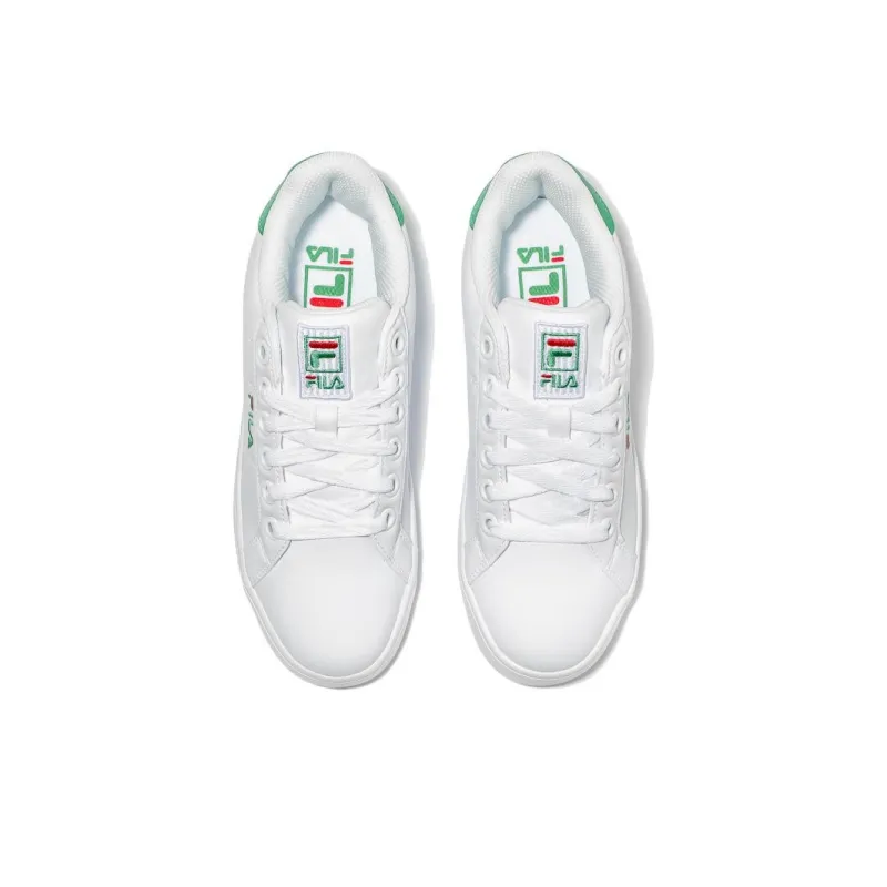 FILA Court Deluxe Wear resistant And Lightweight Low Top Skateboard Shoes Unisex White Green Korean Style-2