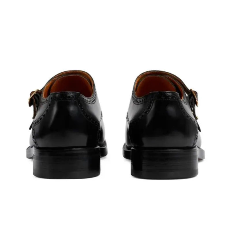 GUCCI Dress Shoes Men Low Top Black-4