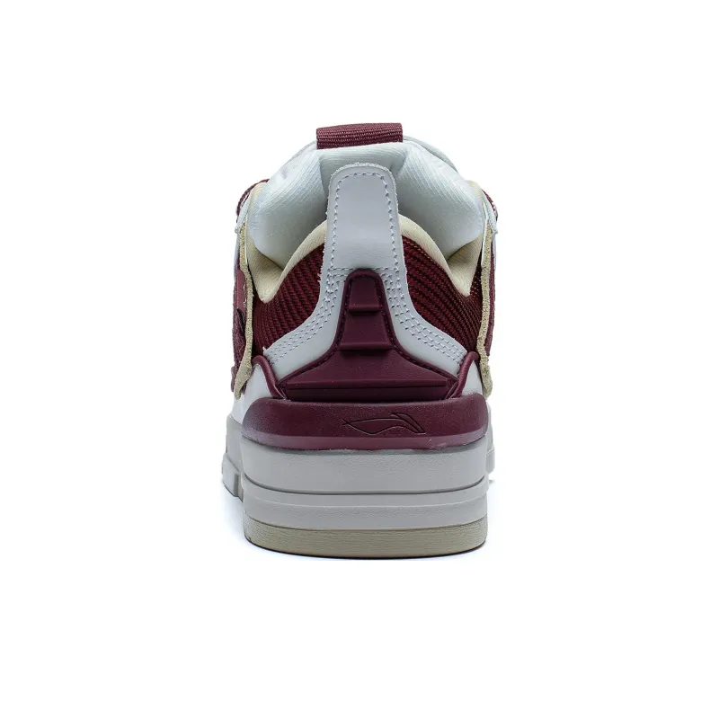 LiNing Wave Golden Anti Slip Wear Resistant Low Top Skateboard Shoes Men's White Red-5