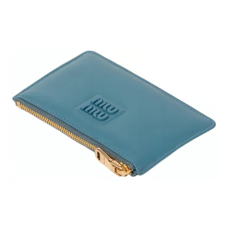 MIU MIU Leather Wallet Women's Sea Blue-3