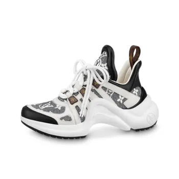 LOUIS VUITTON Archlight 1.0 Slip Resistant Low Top Sports Casual Shoes Women's White Gray Brown