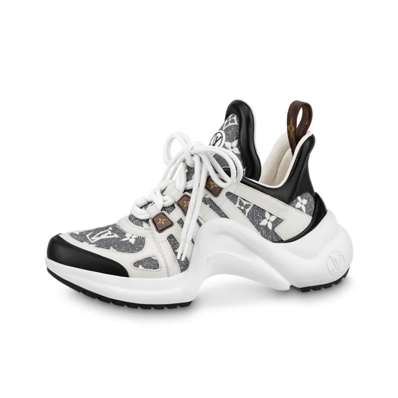 LOUIS VUITTON Archlight Slip Resistant Low Top Sports Casual Shoes Women's White Gray Brown-0