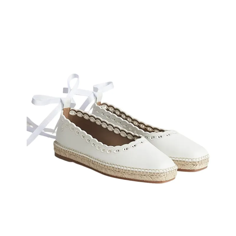 HERMES Guapa Espadrilles Women's White-1