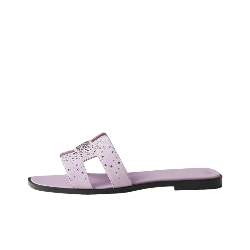 HERMES Oran Slide Slippers Women's Purple-0