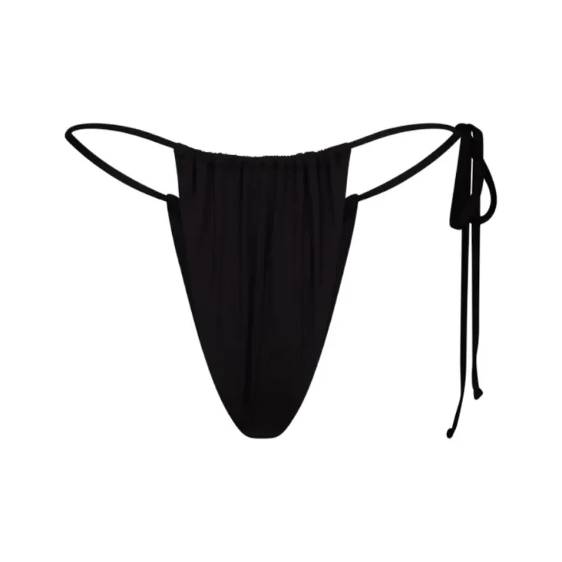 Khy SS24 DROP 008 Ruched Tie Bikini Bottom Swimming Shorts Women's Black-1
