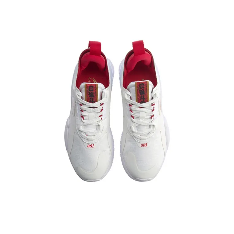 LiNing 001 T2000 Wear resistant And Lightweight Low Top Running Shoes Women's White Red-3