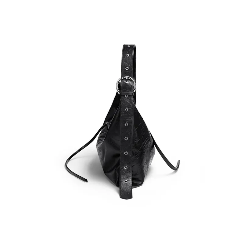 CNOLES Synthetic Leather Casual Workplace Date Commute Crossbody Bag, Shoulder Bag Regular Women's Ink Night Black-2