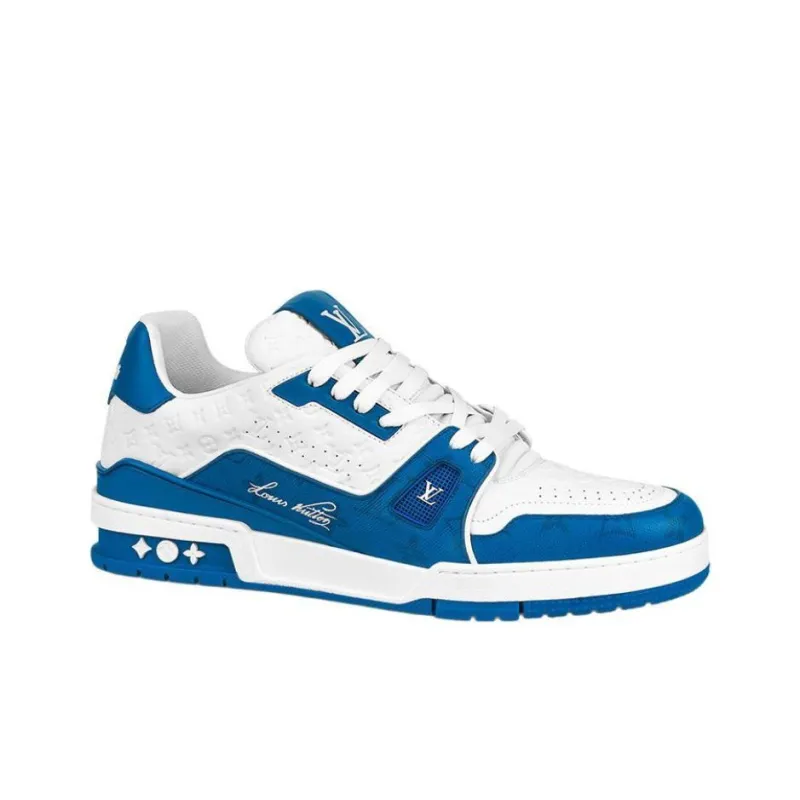 LOUIS VUITTON Lv Trainers 'White Blue'-1