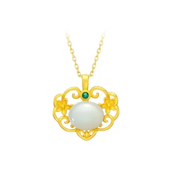 ME LUXE S925 Silver Hetian Jade Pendants Women's White Jade