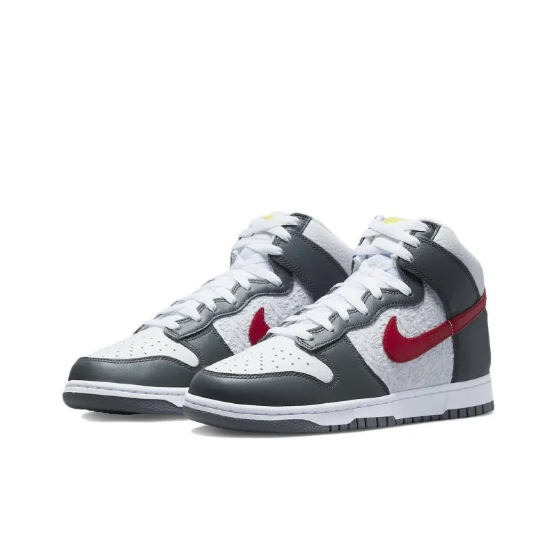 Nike Dunk High Embossed Basketball Grey Red-2