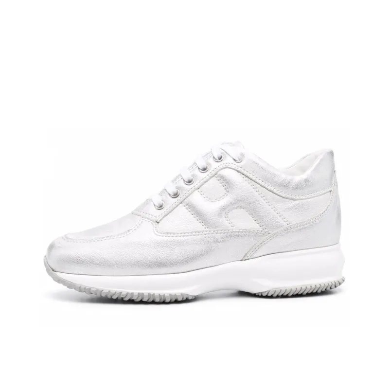 HOGAN Interactive Abrasion Resistant Low Top Casual Shoes Women's Silver-0