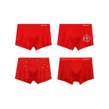 Red Bean Underpants Men's 4 Pack China Red