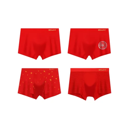 Red Bean Underpants Men's 4 Pack China Red