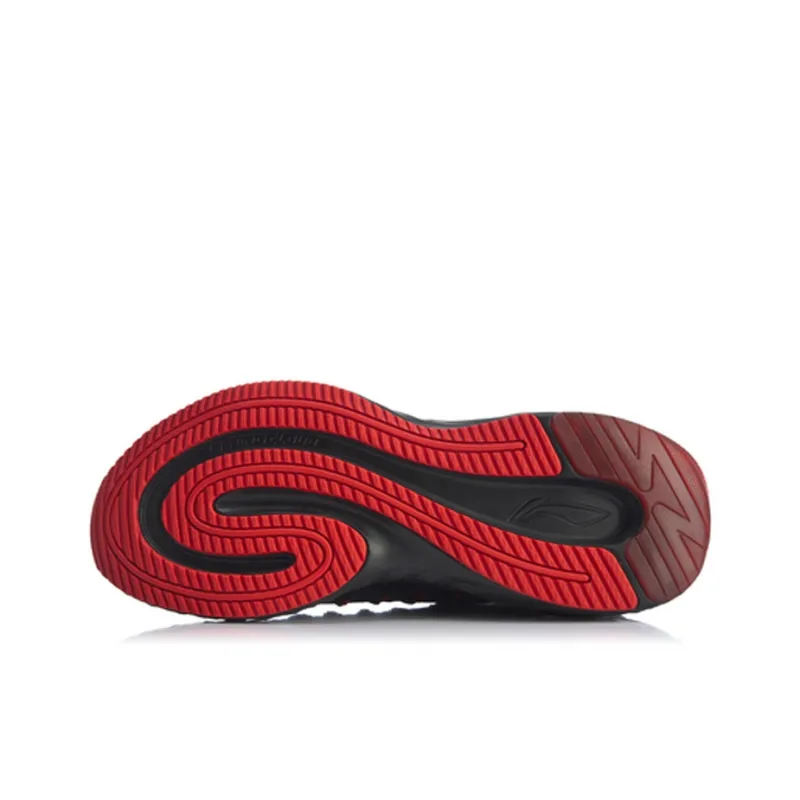 LiNing Cloud Six Generation Element Non slip Lightweight Low Top Running Shoes Men's Black Red-4