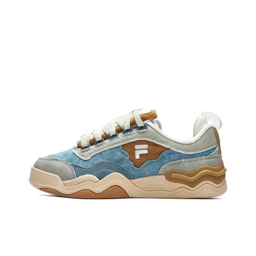 FILA FUSION KICK Wave Bottom Sneakers Skateboard Shoes Women's Low-Top Blue/Gray