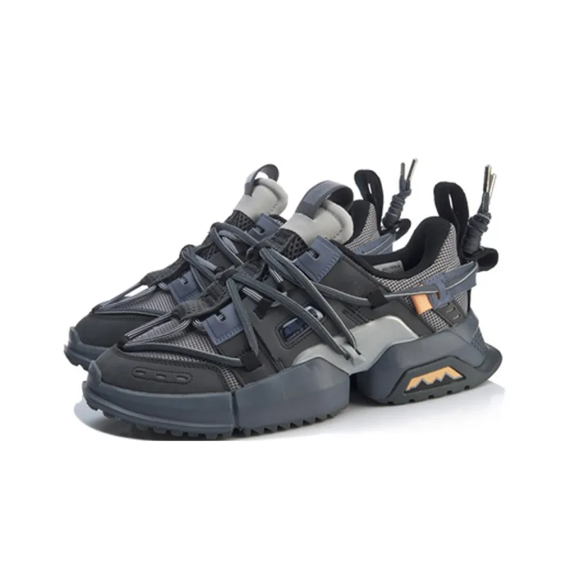LiNing Pan Gu Trek Durable Breathable Low Top Sports Casual Shoes Men's Snow Gray-2