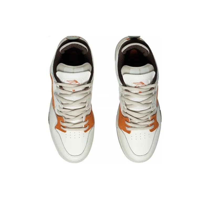 LiNing Wei Wu PRO Abrasion Resistant Breathable Low Top Skateboard Shoes Men's White Orange-3