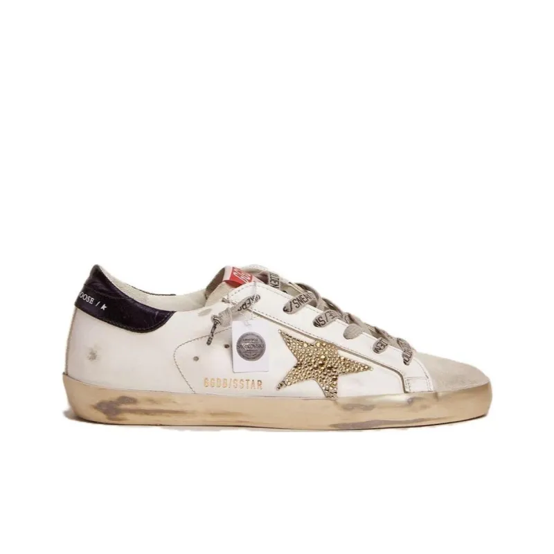 Golden Goose Super Star Low Top Skateboard Shoes Women's Gray Vintage Version-1