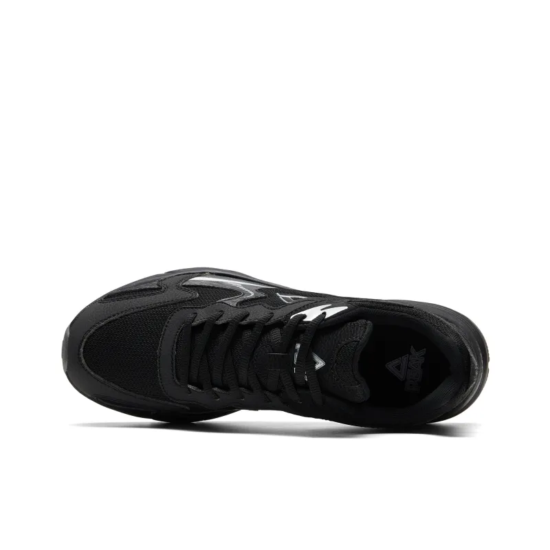 PEAK OG 7000 Cushioning Abrasion Resistant Breathable Low Top Running Shoes Men's Black-3