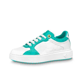 LOUIS VUITTON Time Out Sneakers 'White And Teal Monogram' Women's