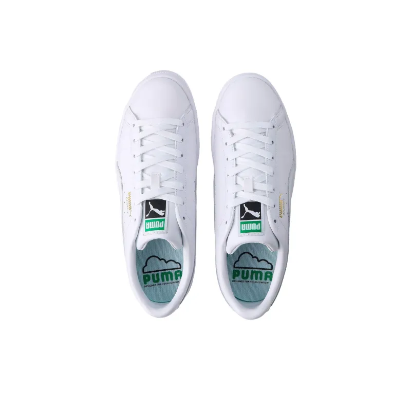PUMA Basket Classic Anti Slip Wear Resistant Low Top Skateboard Shoes Unisex White Green-2