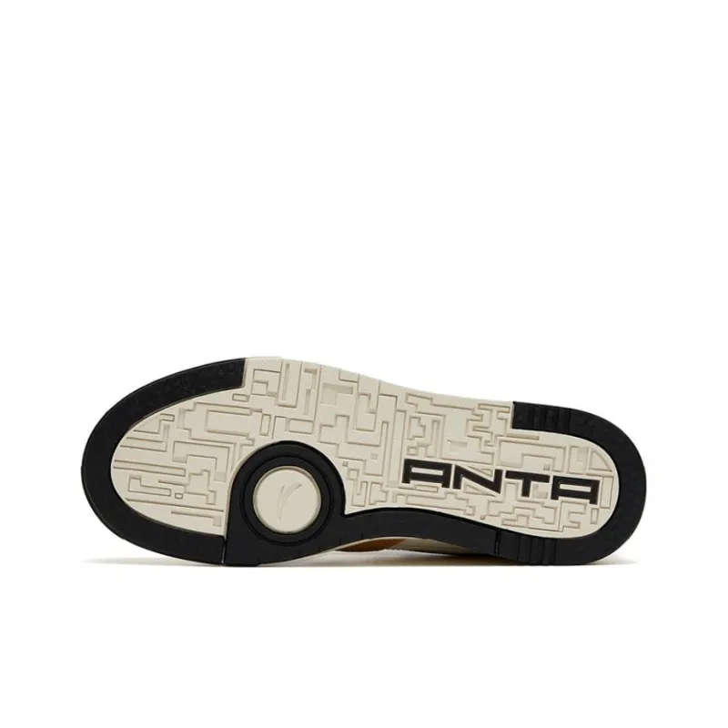 Anta Street Naughty Anti Slip And Wear Resistant Lightweight Low Top Skateboard Shoes White Yellow-4