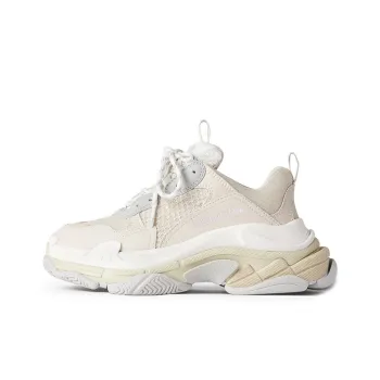 Balenciaga Triple S Wear Resistant Low Top Chunky Sneakers Women's White Gray