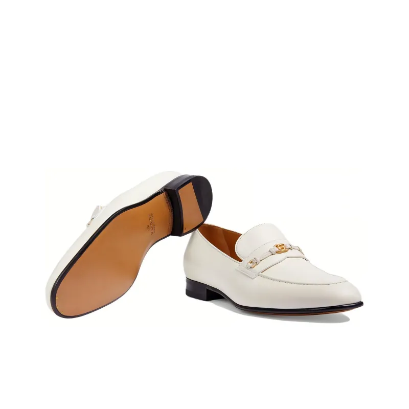 GUCCI Interlocking Loafers Men White-5