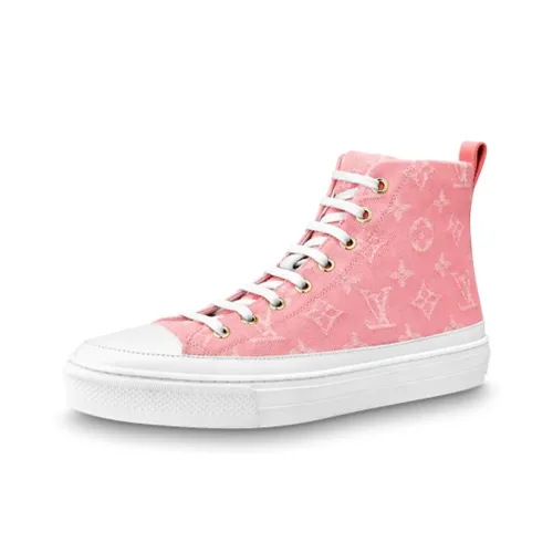 LOUIS VUITTON Stellar Canvas Shoes Women's High-Top Pink