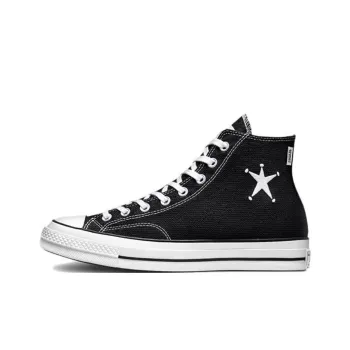 Converse x Stussy Chuck Taylor All Star Anti-Slip Wear-Resistant High-Top Canvas Shoes Unisex Black White