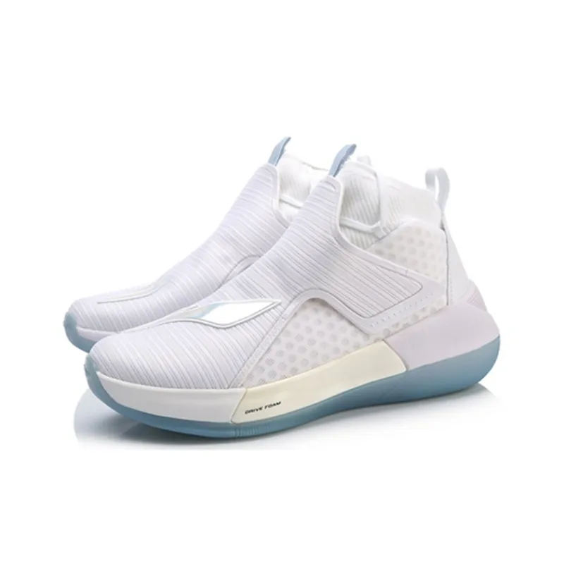 LiNing YuShuai 12 Non slip Lightweight High Top Basketball Shoes Men's Pure White-2