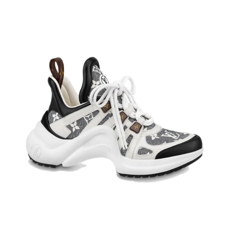 LOUIS VUITTON Archlight Slip Resistant Low Top Sports Casual Shoes Women's White Gray Brown-1