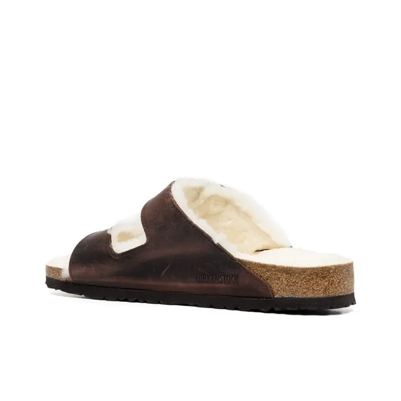 Birkenstock Arizona Shearling Oiled Leather 'Habana'-2