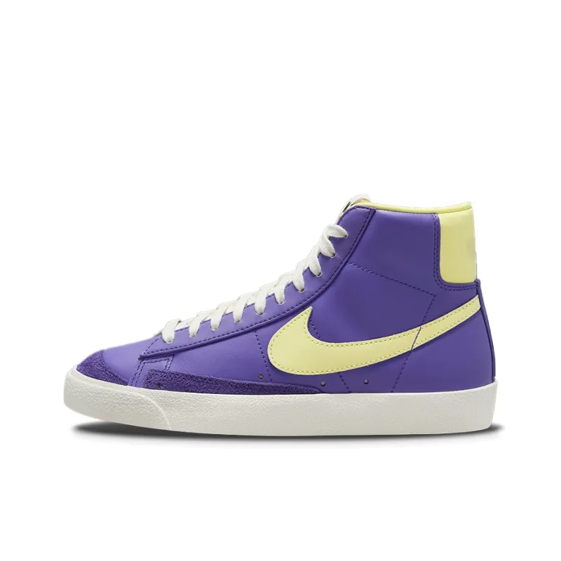 Nike Blazer 77 Vintage Slip-Resistant Cushioning Wear-Resistant Mid-Top Skateboard Shoes Women's Purple Yellow-0
