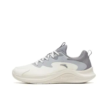Anta Walk Anti Slip Wear Resistant Low Top Sprint Running Shoes Men's White Gray