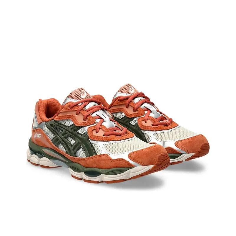 Asics Gel NYC Oatmeal Forest Green Orange-1