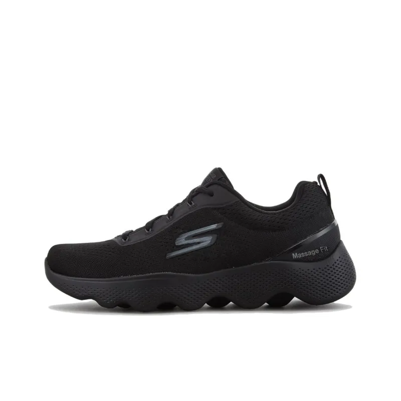 Skechers Go Walk Massage Fit Anti-Slip Wear-Resistant Low-Top Casual Shoes Men's Black Korean Style-0