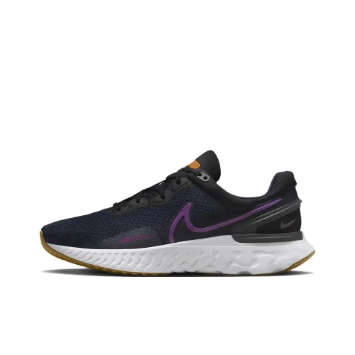 Nike React Miler 3 Running Shoes Men Low-Top Black/Purple