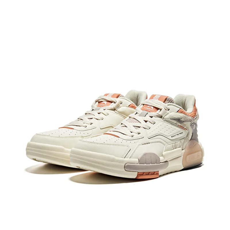 Erke Wushuang Cushioning Lightweight Low-Top Skateboard Shoes Men's Gray Orange-1
