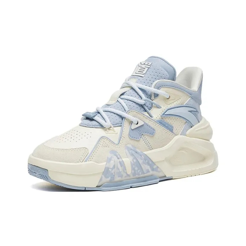 Anta Bastard 4 Slip Resistant Cushioning Abrasion Resistant Low Top Skateboard Shoes Women's Blue White-1