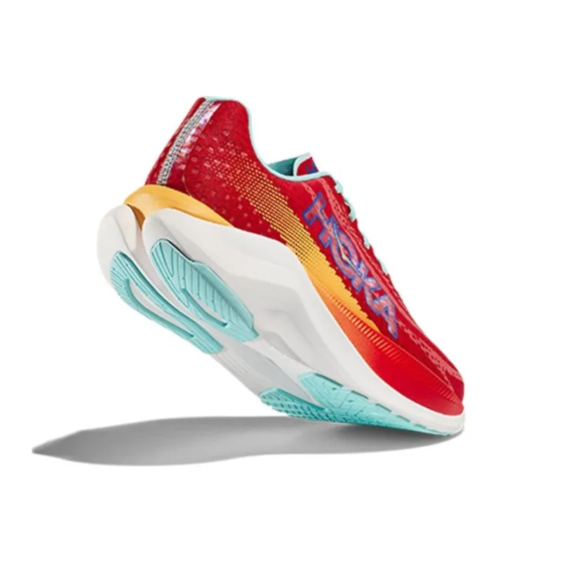 HOKA ONE ONE Mach X Cushioning Breathable Low Top Running Shoes Men's Bright Red-3