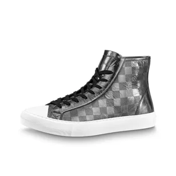 LOUIS VUITTON Tattoo Ankle Sneakers 'Silver Plaid Monogram'