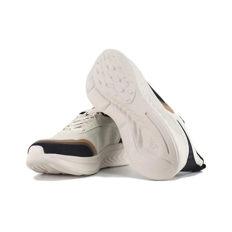 361° QU!KFOAM Cushioned Anti Slip Wear Resistant Breathable Lightweight Low Top Running Shoes Men's White Black-3