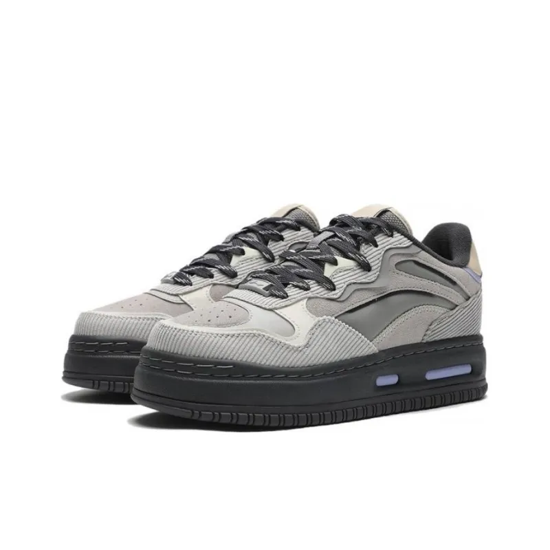 LiNing Future C1 Abrasion Resistant Breathable Low Top Skateboard Shoes Women's Gray-2