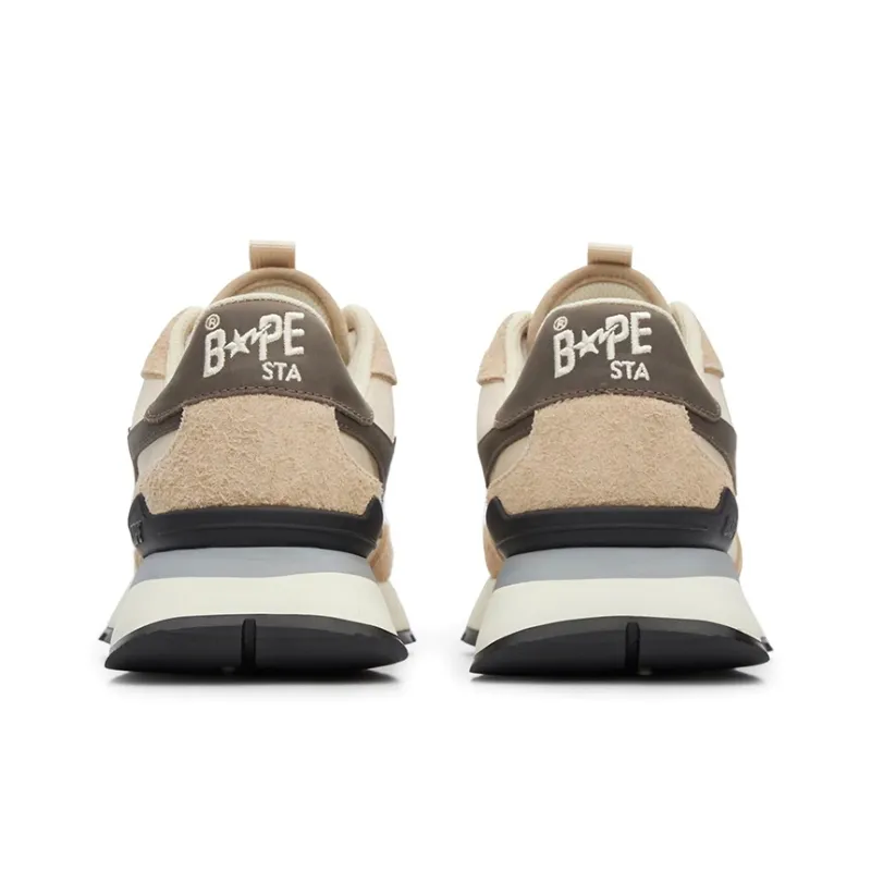 A BATHING APE ROAD STA EXPRESS Anti Slip And Wear Resistant Lightweight Low Top Casual Shoes Men's Beige Black-3