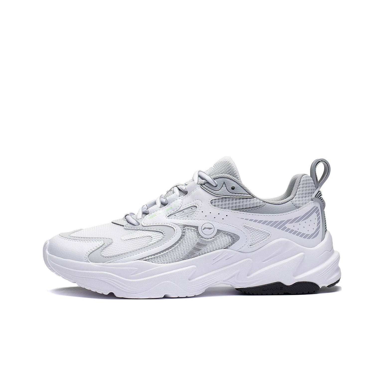 LINING Meteor Running Shoes Men Low-Top White Gray US M 6.5