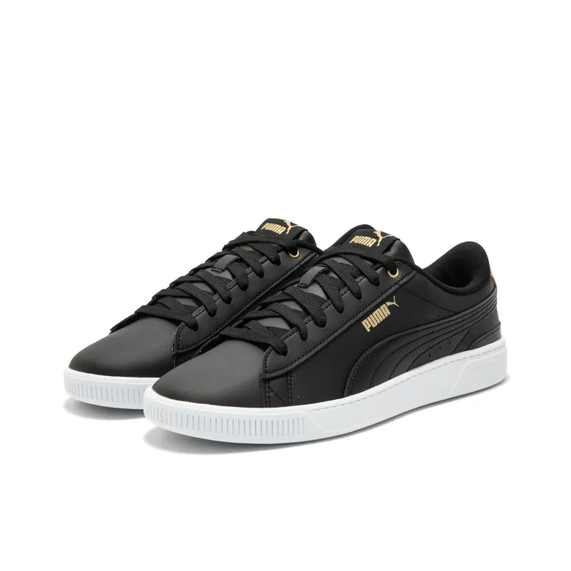 PUMA Vikky V3 Anti Slip Wear Resistant Low Top Skateboard Shoes Women's Black Gold-2
