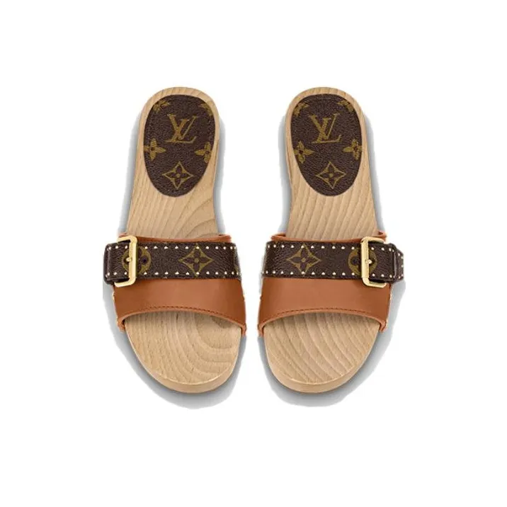 LOUIS VUITTON Cottage Slip Resistant Slide Slippers Women's Brown-3