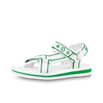 LOUIS VUITTON Panama Beach Sandals Men's White Green