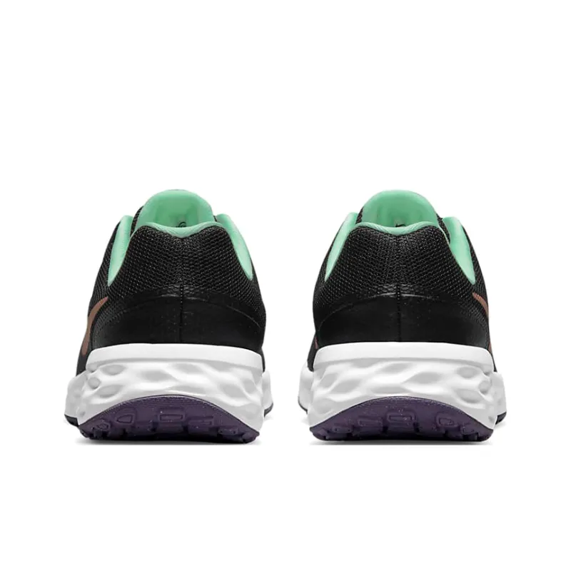 Nike REVOLUTION 6 Cushioning Breathable Lightweight Wear-Resistant Slip-Resistant Low-Top Running Shoes GS Black Gold-4